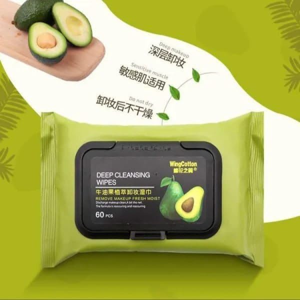 PREZONE Green Makeup Removing Disposable Wipes makup remover Super Soft Face Wipes face cleaning wipes Super Soft Face Wipes with Gentle Cleansers REMOVING DISPOSABLE WIPES 60 pcs - Image 3