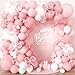 jenlion 110pcs Coquette Pink Bow Balloon Garland Arch Kit with DIY 3D Ribbon Bows 1812105 Inch Pastel Pink White Latex Balloons for Girl Baby Shower 1st Birthday Balletcore Princess Party - Image 2