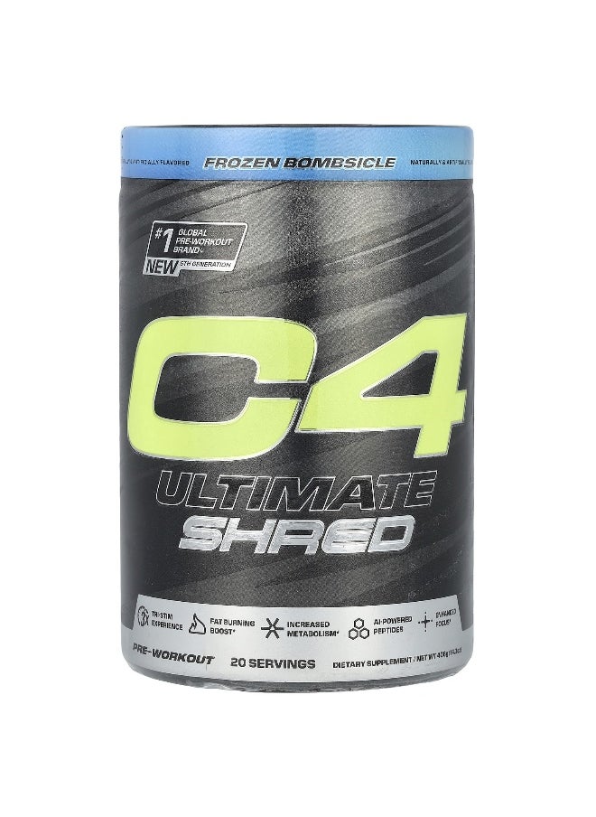 C4  Cellucor C4 / Cellucor, C4 Ultimate Shred, Pre-Workout, Frozen Bombsicle, 14.3 oz (406 g)  - Image 1