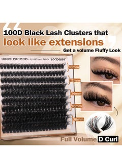 Focipeysa Elash Extension Kit Volume Lash Clusters Kit 10-18Mm Individual Lashes Clusters 100D Diy Lash Extension Kit 200Pcs Clusters Lash With Bond And Remover Lash Applicator By Focipeysa  - Image 2
