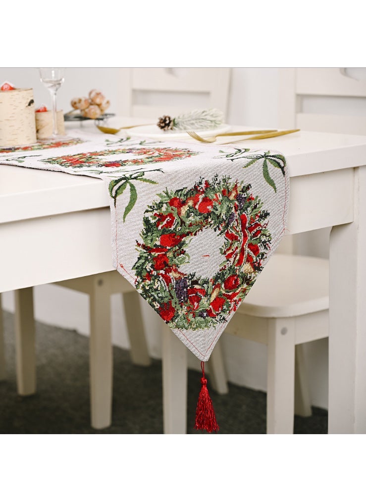 Christmas decorations table runner creative Christmas tablecloth long coffee table table decoration home holiday dress tassel Garland 