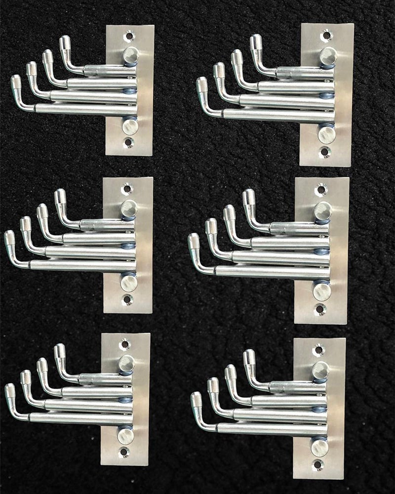 Goldfinch Flexible Stainless Steel 4 Pin Bathroom Hooks Cloth Hanger Wall Hook Door Robe Hooks for Hanging Keys,Clothes,Towel Steel Hook,Wall Hook, (Pack of 6) - Image 1