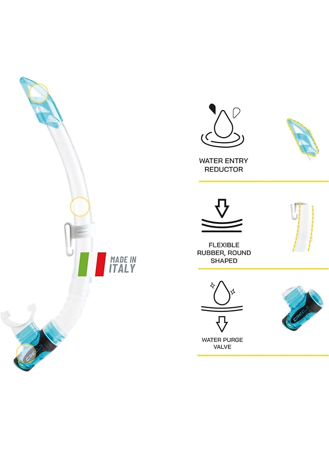 Cressi Adult Gamma Snorkel (Made In Italy) - Image 3