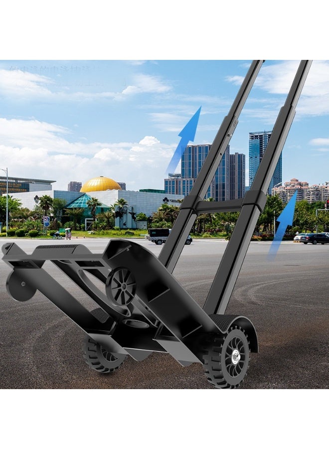 Sumkyle Folding Luggage Cart with Expandable Base Plate,2 Wheels Aluminium Alloy Drawbar Folding Hand Truck Dolly,Collapsible Light Duty Dolly for Moving Shopping Travel Office Use - Image 5
