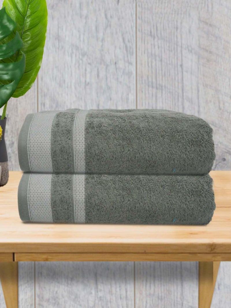 Athom Living Premium Cotton Bath Towel Pack of 2 Soft, Absorbent, and Luxurious Bathroom Essentials/Soft and Absorbent Spa-Quality/Bath Linens/Durable - Image 2