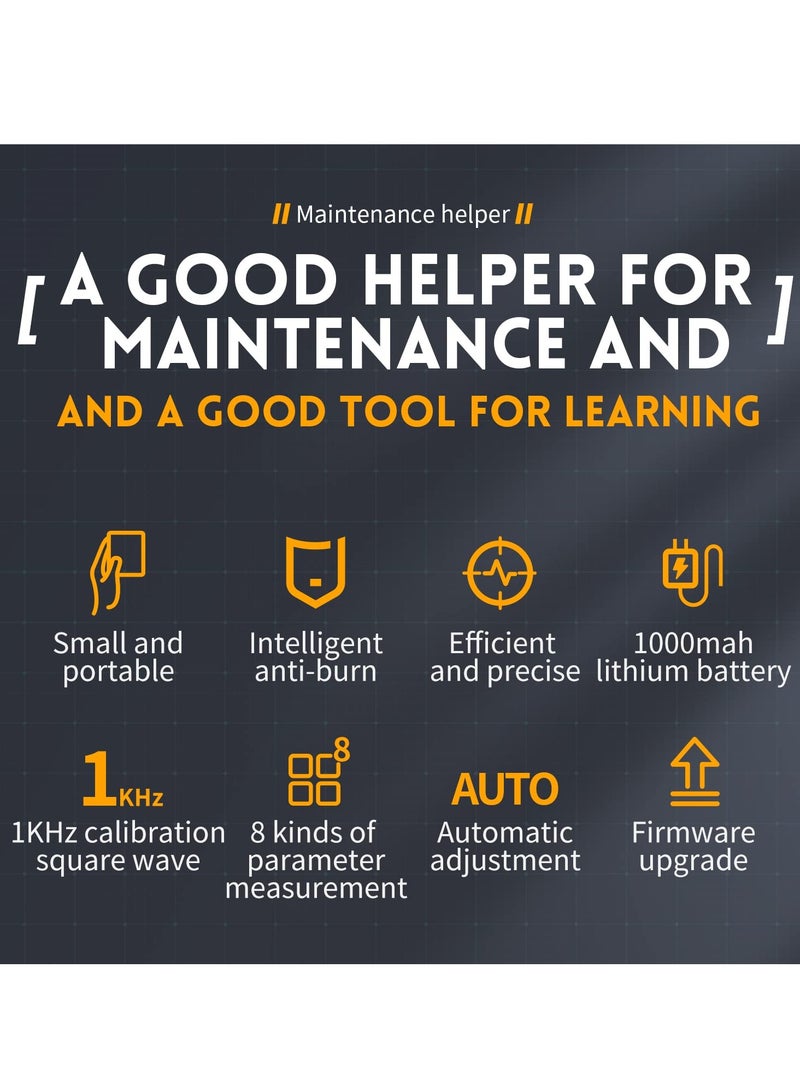 KASTWAVE DSO152 Oscilloscope - Portable Handheld Digital Oscilloscope Kit with 2.8" TFT Display, 2.5MS/s High Sampling Rate, 200KHz Bandwidth, Trigger Function Auto/Normal/Single - Image 5
