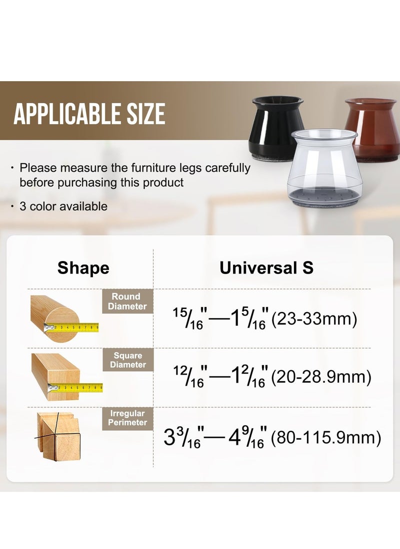 Generic - Black - 20 Pieces Chair Leg Floor Protectors Chair Leg Protectors for Hardwood Floor Silicone Pads Covers Protect Floors (Universal Small Size 0.9-1.3 Inch) - Image 1