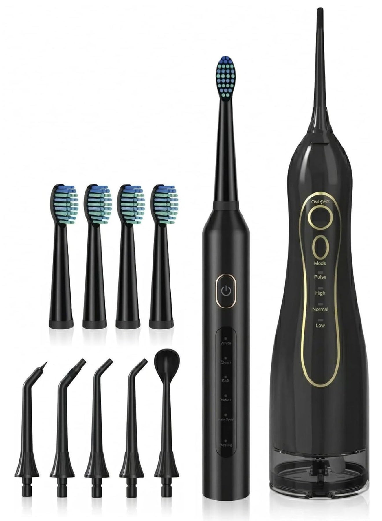 Oral Care Combo Electric Toothbrush & Water Flosser – T5 Electric Toothbrush with F5 Cordless Oral Irrigator Dental Teeth Cleaner, Rechargeable IPX7 Waterproof Electric Toothbrush Set