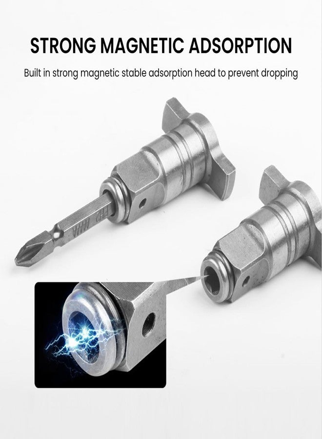 Serplex® Magnetic Converter Attachment 1/2Inch Square Drive to 1/4Inch Hex Female Socket Adapter Assembly Drill Housing for Power Wrench, Universal Fit Hex Tool, Drill Bit, Socket Sleeve - Image 5