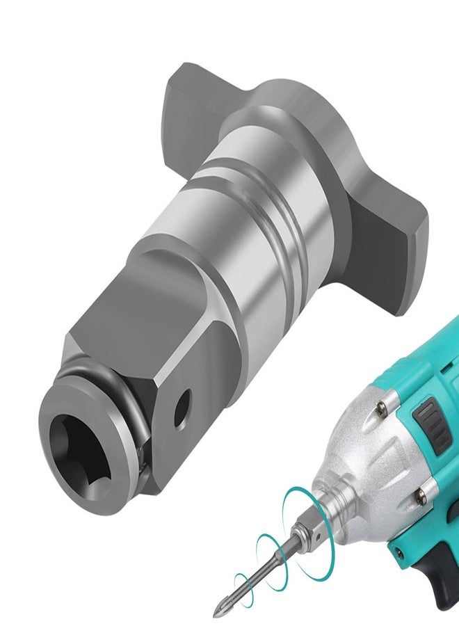 Serplex® Magnetic Converter Attachment 1/2Inch Square Drive to 1/4Inch Hex Female Socket Adapter Assembly Drill Housing for Power Wrench, Universal Fit Hex Tool, Drill Bit, Socket Sleeve - Image 1
