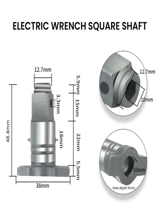 Serplex® Magnetic Converter Attachment 1/2Inch Square Drive to 1/4Inch Hex Female Socket Adapter Assembly Drill Housing for Power Wrench, Universal Fit Hex Tool, Drill Bit, Socket Sleeve - Image 2
