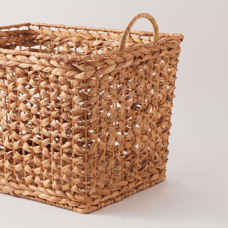 Homez Rectangular Storage Basket Rattan, Beige 40*30*28Cm - Image 2