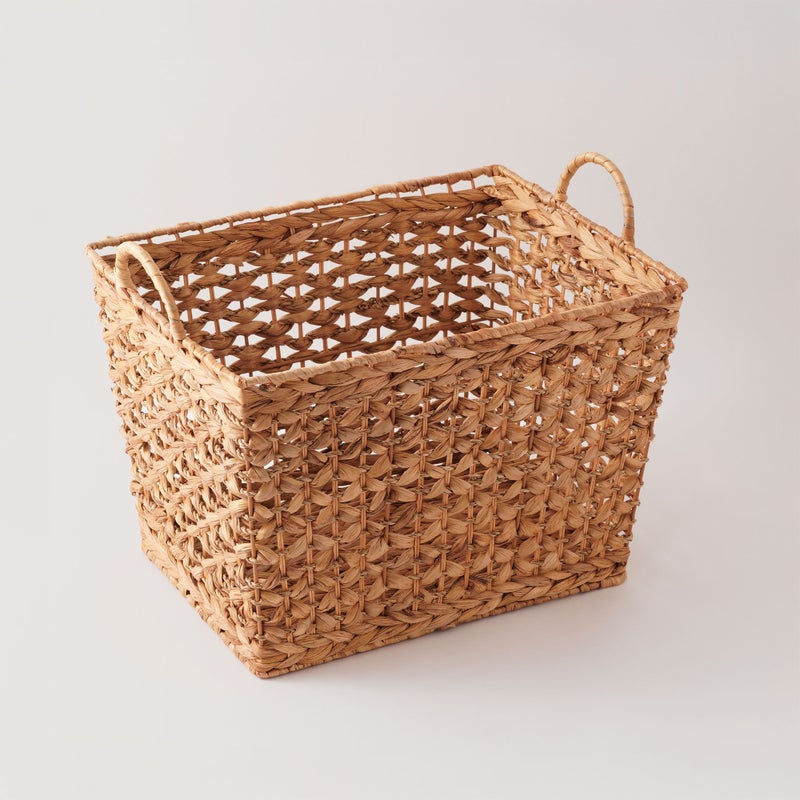 Homez Rectangular Storage Basket Rattan, Beige 40*30*28Cm - Image 1