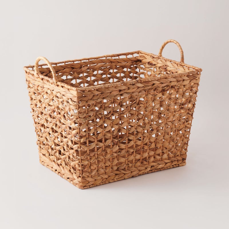 Homez Rectangular Storage Basket Rattan, Beige 40*30*28Cm - Image 3