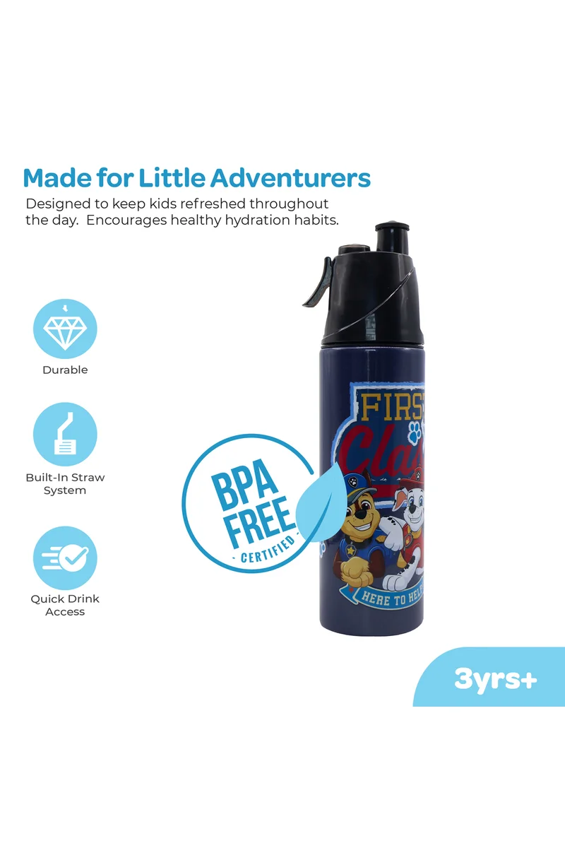 مون MOON Licensed Paw Patrol Kids Water Bottle with Mist Spray Nozzle Stainless Steel Bottle for Boys & Girls | School, Outdoor, Camping, Hiking | Spill-Proof Carry Loop | Ideal for Summers and Winters