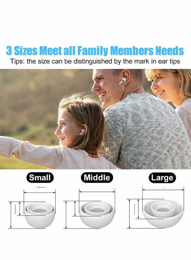 Excefore سماعات أذن بديلة مع فتحات إلغاء الضوضاء، سماعات أذن سيليكون مع فتحات إلغاء الضوضاء، حالة تخزين وتناسب حالة الشحن (ص/م/ل، أبيض) [3 أزواج] - Image 4