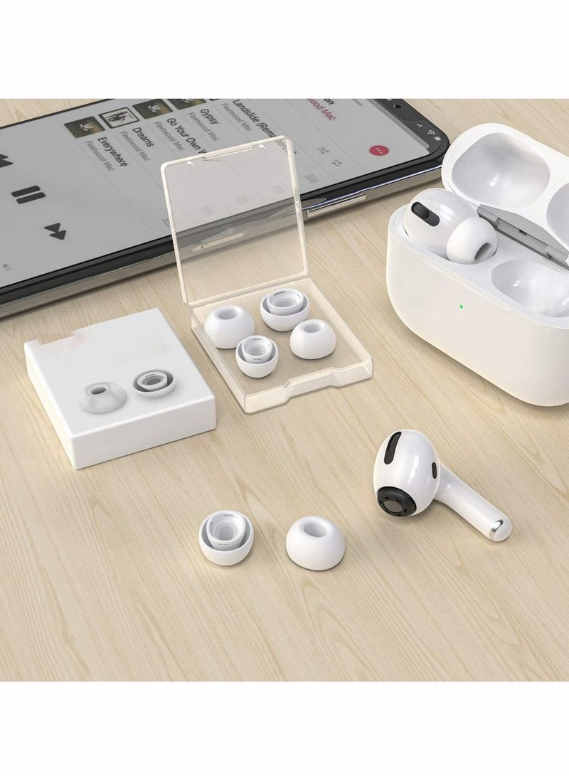 Excefore سماعات أذن بديلة مع فتحات إلغاء الضوضاء، سماعات أذن سيليكون مع فتحات إلغاء الضوضاء، حالة تخزين وتناسب حالة الشحن (ص/م/ل، أبيض) [3 أزواج] - Image 5