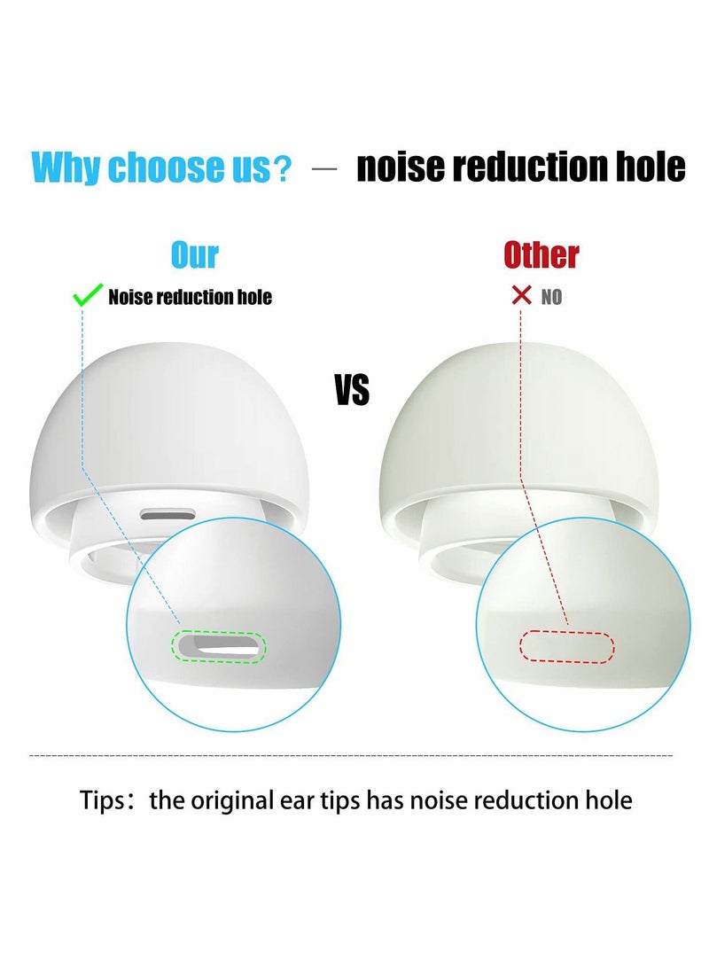 Excefore سماعات أذن بديلة مع فتحات إلغاء الضوضاء، سماعات أذن سيليكون مع فتحات إلغاء الضوضاء، حالة تخزين وتناسب حالة الشحن (ص/م/ل، أبيض) [3 أزواج] - Image 3