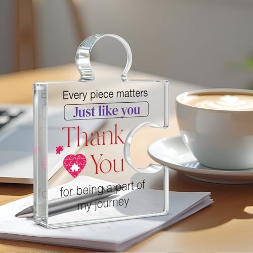 Yigaue Thank You Gifts for Coworkers Appreciation Gift Retirement Gifts for Colleagues Employees Boss, Every Piece Matters Just Like You Acrylic Puzzle Piece Plaque Office Decor - Image 4