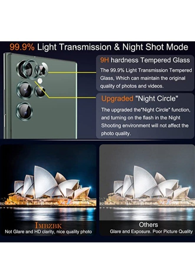 Raxoom Samsung Galaxy S23 Ultra Camera Lens Protector Accessories Cover Camera Screen Protector Tempered Glass for Samsung Galaxy S23 Ultra Aluminum Edge Metal Case Friendly, Green - Image 5