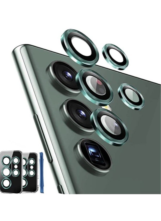Raxoom Samsung Galaxy S23 Ultra Camera Lens Protector Accessories Cover Camera Screen Protector Tempered Glass for Samsung Galaxy S23 Ultra Aluminum Edge Metal Case Friendly, Green - Image 1