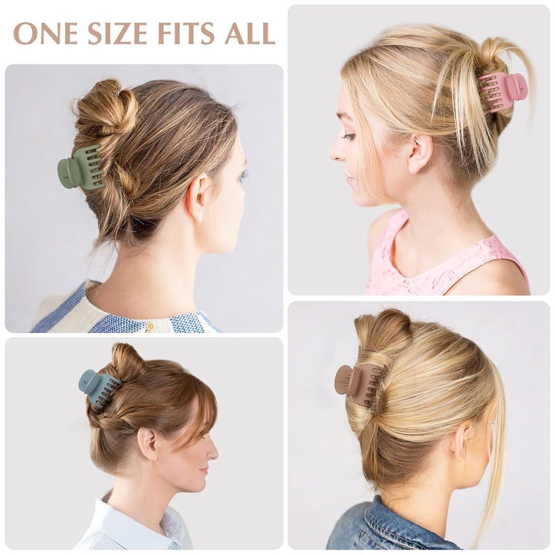 Plenteous Medium Hair Clips For Thin Fine Hair 15 Small Claw Hair Clips For Women And Girls Matte Double Row Jaw Clip Non Slip Hair Claw Multicolor 12 - Image 4