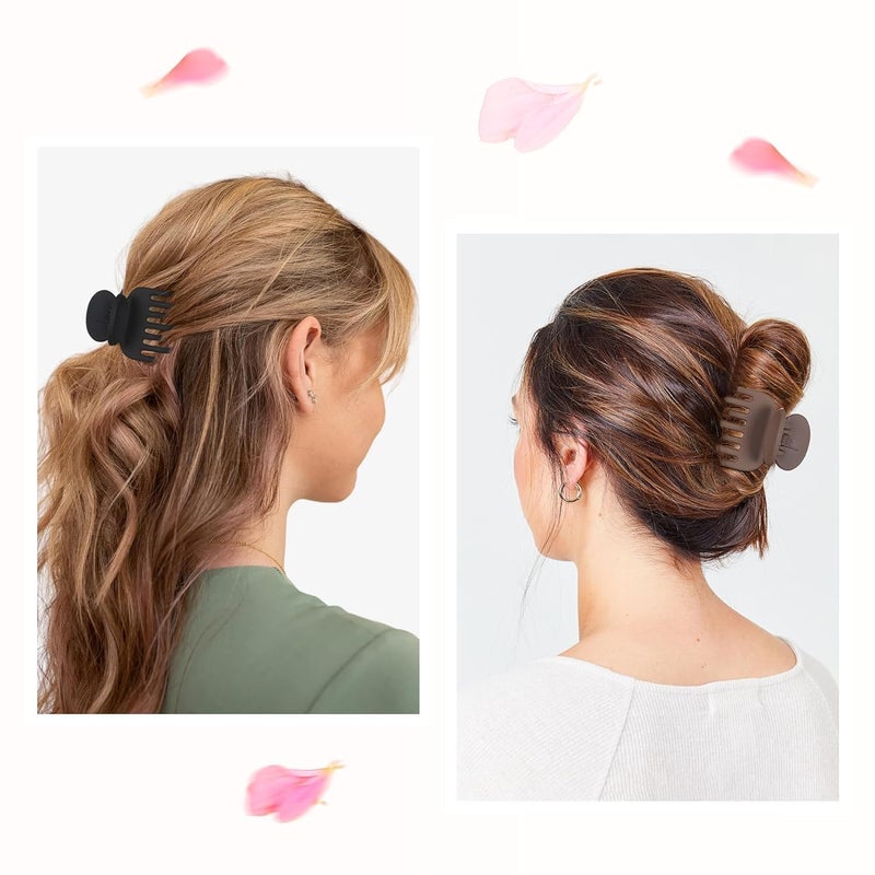 Plenteous Medium Hair Clips For Thin Fine Hair 15 Small Claw Hair Clips For Women And Girls Matte Double Row Jaw Clip Non Slip Hair Claw Multicolor 12 - Image 5