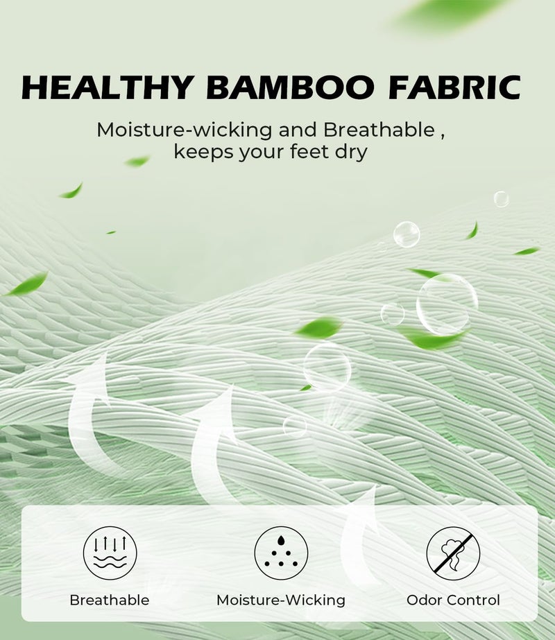 BAMBOO COOL Men's No-Show Socks Low Cut Breathable Moisture-Wicking Socks Non Slip Running Workout casual, 6 Packs - Image 3