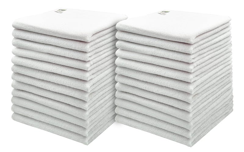 SOFTSPUN Microfiber Cleaning Cloths, 24pcs 40x40cms 220 GSM White! Highly Absorbent, Lint and Streak Free, Multi -Purpose Wash Cloth for Kitchen, Car, Window, Stainless Steel, Silverware.… - Image 2
