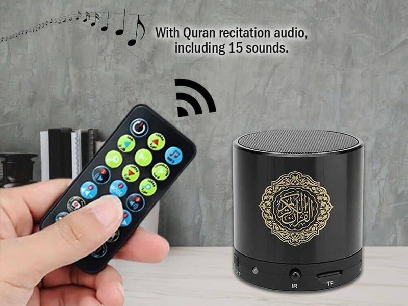 هيتوبين مكبر صوت رقمي للقرآن الكريم من AWH مع جهاز تحكم عن بعد، مشغل MP3، 18 قارئًا و15 ترجمة متاحة (أسود) - Image 4
