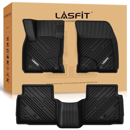 LASFIT حصائر أرضية LASFIT تناسب فورد إيسكيب 2020-2024 (لا تناسب الهجين)، حصائر أرضية لجميع الأحوال الجوية TPE مصممة خصيصًا، حصائر أمامية وخلفية، سوداء - Image 1