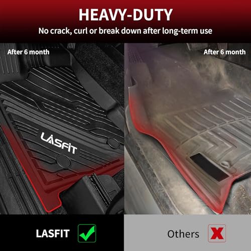 LASFIT حصائر أرضية LASFIT تناسب فورد إيسكيب 2020-2024 (لا تناسب الهجين)، حصائر أرضية لجميع الأحوال الجوية TPE مصممة خصيصًا، حصائر أمامية وخلفية، سوداء - Image 4