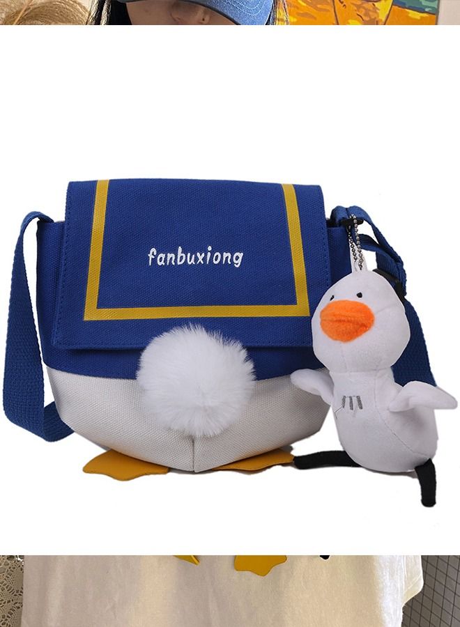 General Canvas bag blue 2023 new women's bag trend fashion personality color single shoulder crossbody bag  - Image 1