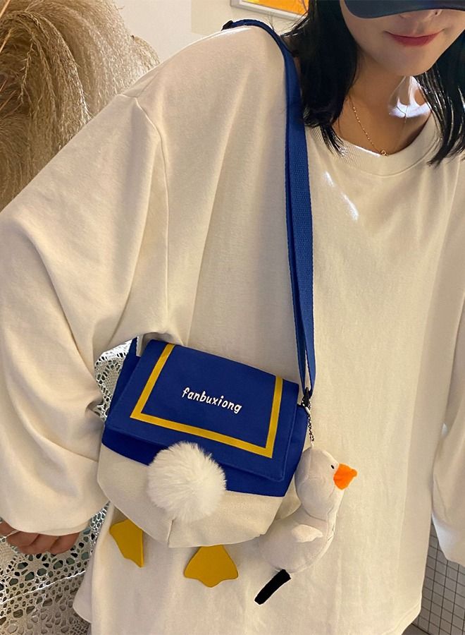 General Canvas bag blue 2023 new women's bag trend fashion personality color single shoulder crossbody bag  - Image 3