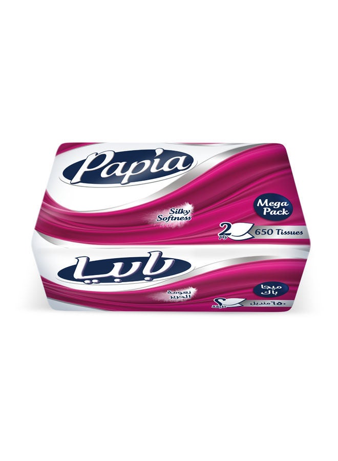 Papia 2 Ply Marble Soft Facial Tissues 650