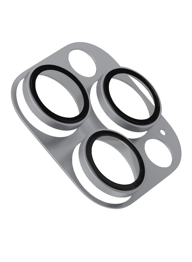 LEVELO iPhone 16 Pro/Pro Max Trio Pro Camera Lens Protector / Crystal Clear Glass with Aluminum alloy Frame Camera Lens Cover / Lensless Feel / Easy Snap On / Anti Scratch Camera Protector - White - Image 1