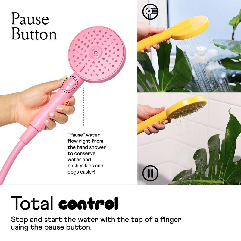Sproos! Sproos - Handheld Shower Head, High Pressure, 3 Spray Functions Plus Pause, Extra Long 70 Inch Hose - Eco-friendly Materials - Easy DIY Installation - High Pressure Performance - Blue - Image 5