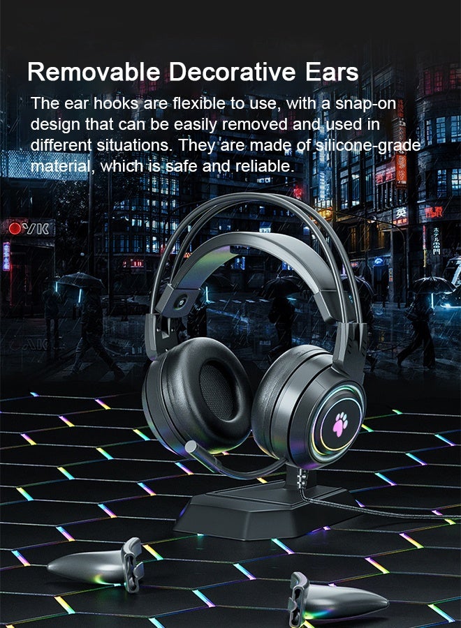 Bolivia's Gaming Headset Wired with Mic, LED Light, Stereo Surround Sound, Soft Memory Earmuffs, Noise Cancelling Over-Ear - Compatible for PS4, PS5, Xbox One, Xbox Series, Nintendo Switch, PC - Image 5