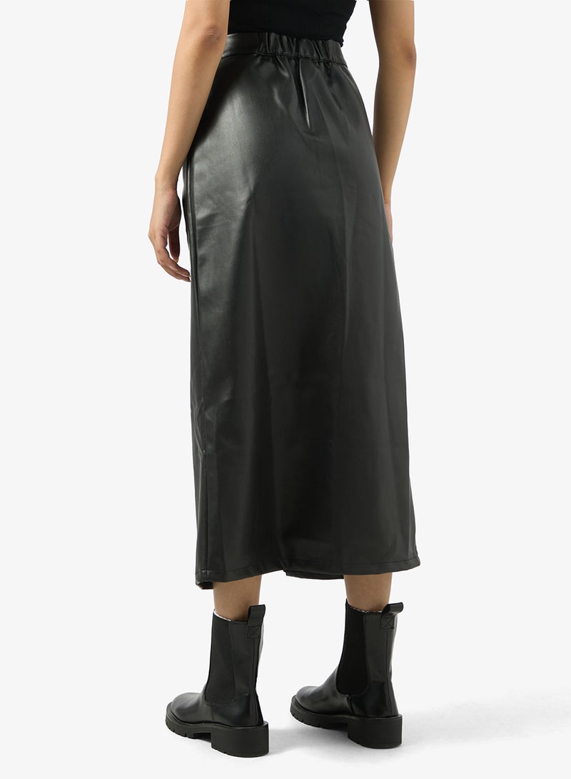 جينجر تنورة جلد صناعي ملفوفة - Image 3