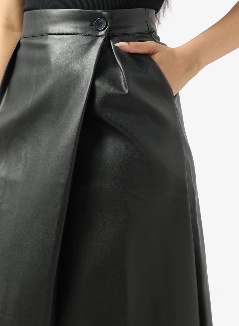 جينجر تنورة جلد صناعي ملفوفة - Image 4