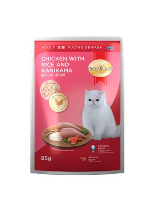 طعام قطط في كيس - دجاج مع أرز وكانكاما