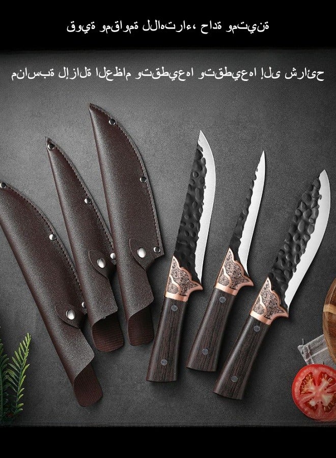 Browning Sharp High Carbon Stainless Steel Boning Knife Meat Cutter Bone Razor Kitchen Knife With Leather Case - Image 4