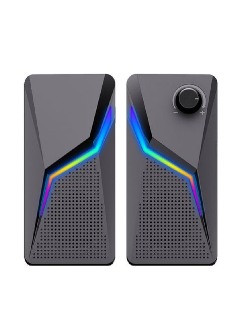 RGB Desktop USB PC Speaker,Wired Stereo Sound Speaker for Computer Notebook