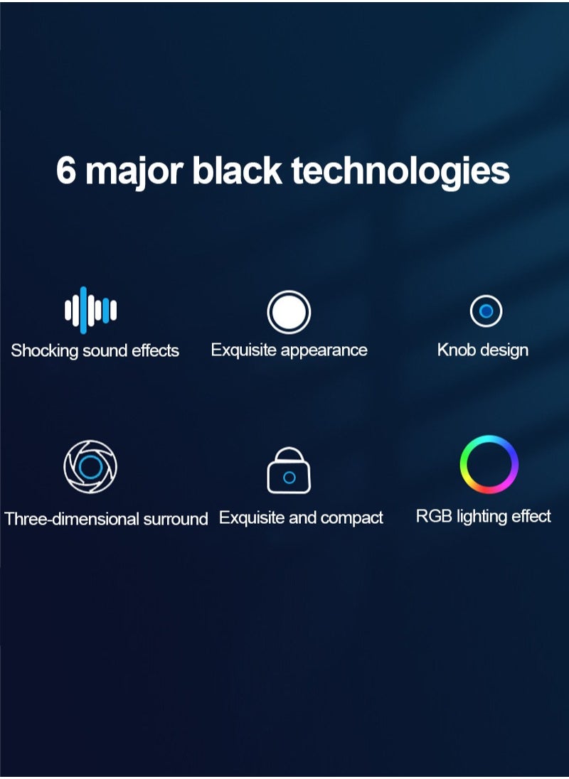 FlashHawk - RGB Desktop USB PC Speaker,Wired Stereo Sound Speaker for Computer Notebook - Image 1