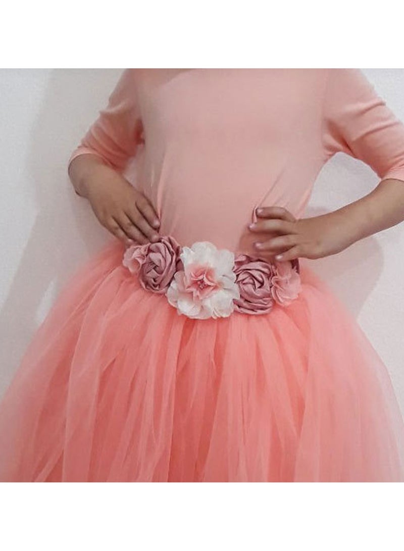Women Girls Flower Sash Belt with Headband Set, for Wedding Baby Shower  - Image 3