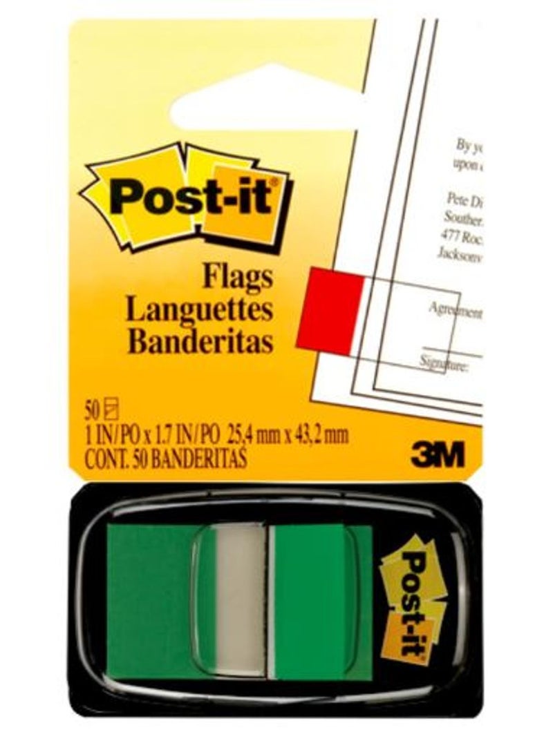 3M Post It - 680-3 Tape Flags Green (50 Sheets)