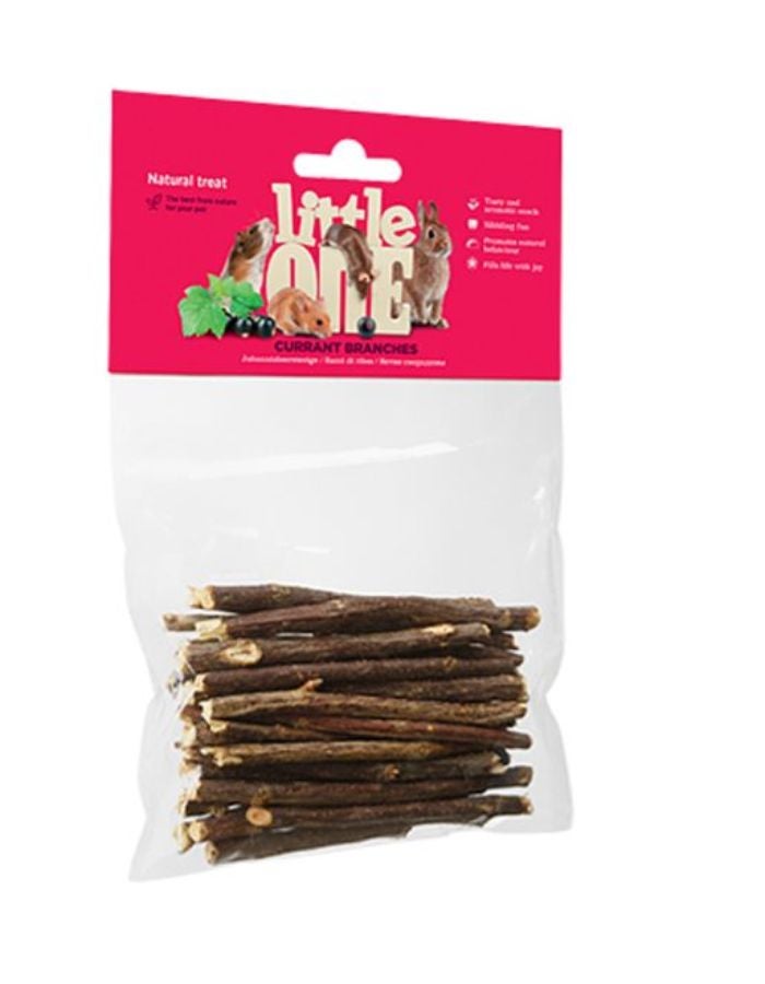 الصغير وجبة خفيفة من أغصان الكشمش من ليتل ون، 50 غرام - مكافأة مضغ طبيعية للحيوانات الأليفة الصغيرة