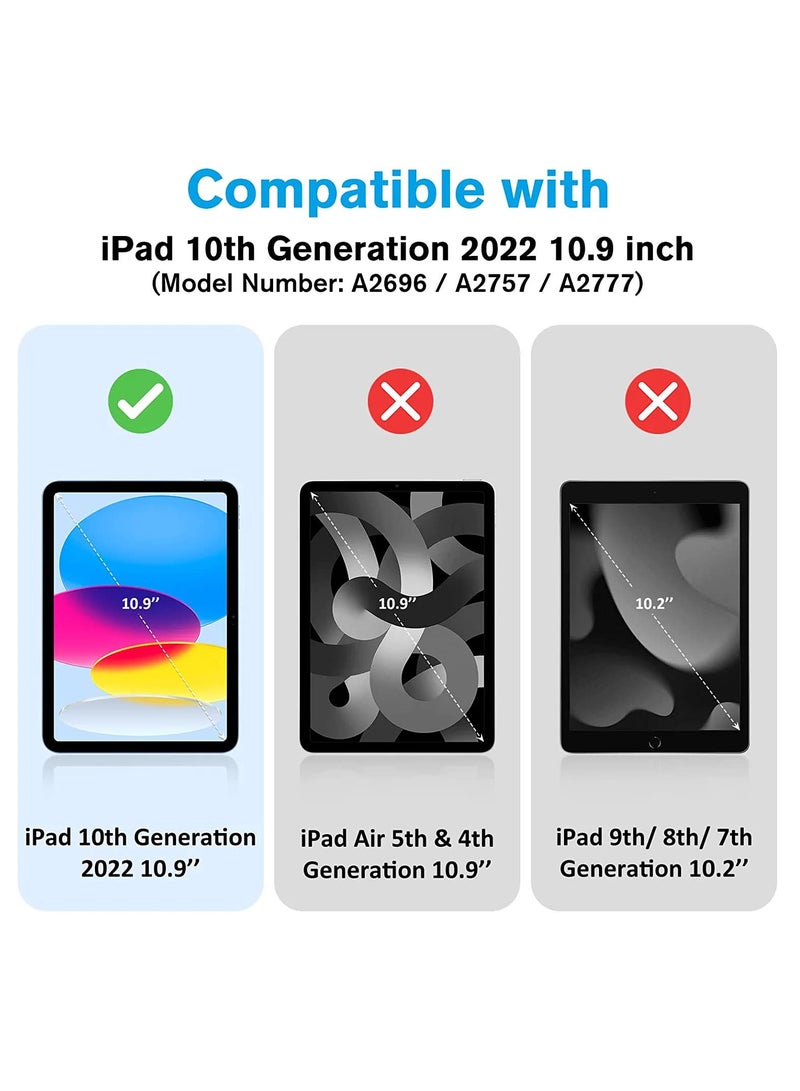 حافظة لجهاز iPad 10 من الجيل 10.9 بوصة موديل 2022 الجيل العاشر، غطاء خلفي صلب رفيع مع خاصية الإيقاظ/السكون التلقائي باللون الوردي - Image 5