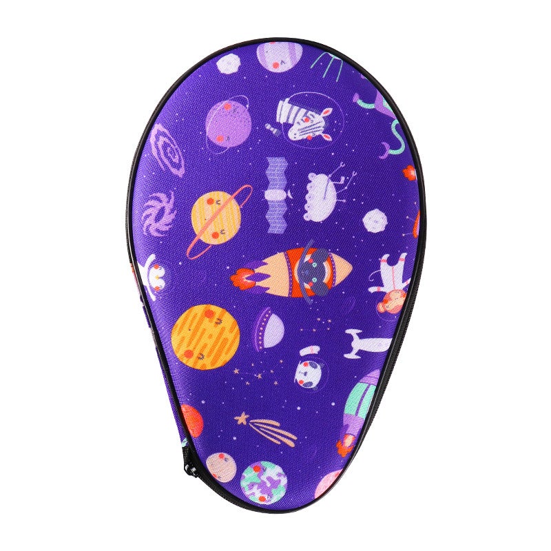 Generic Huisheng hard gourd table tennis racket cover storage bag portable compartment EVA hard shell material hard protective racket bag Starry sky purple (can hold 2 shots)