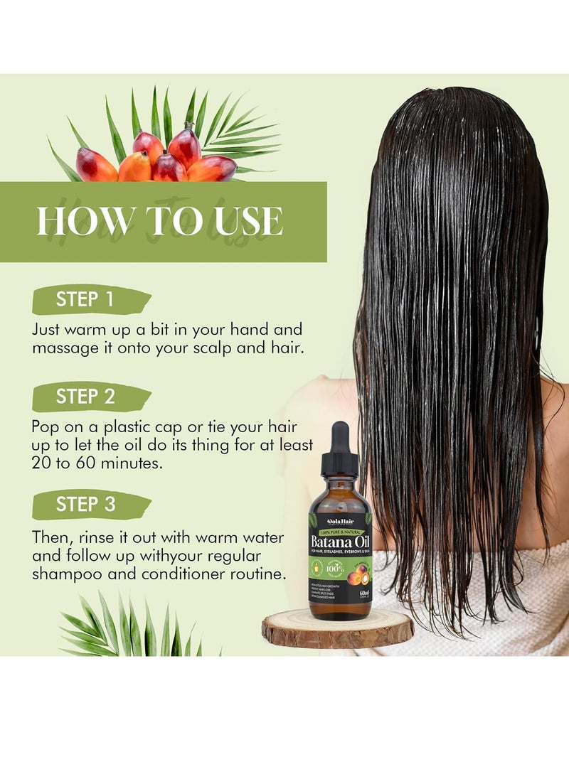 Dolahair Batana Oil for Hair Growth Organics 100% Natural Pure Batana Hair Oil Batana Oil Nourishes Damaged Hair to Prevent Hair Loss Natural Hair Growth Oil and Conditioner Batana Hair Oil 2.02 Fl Oz  - Image 3